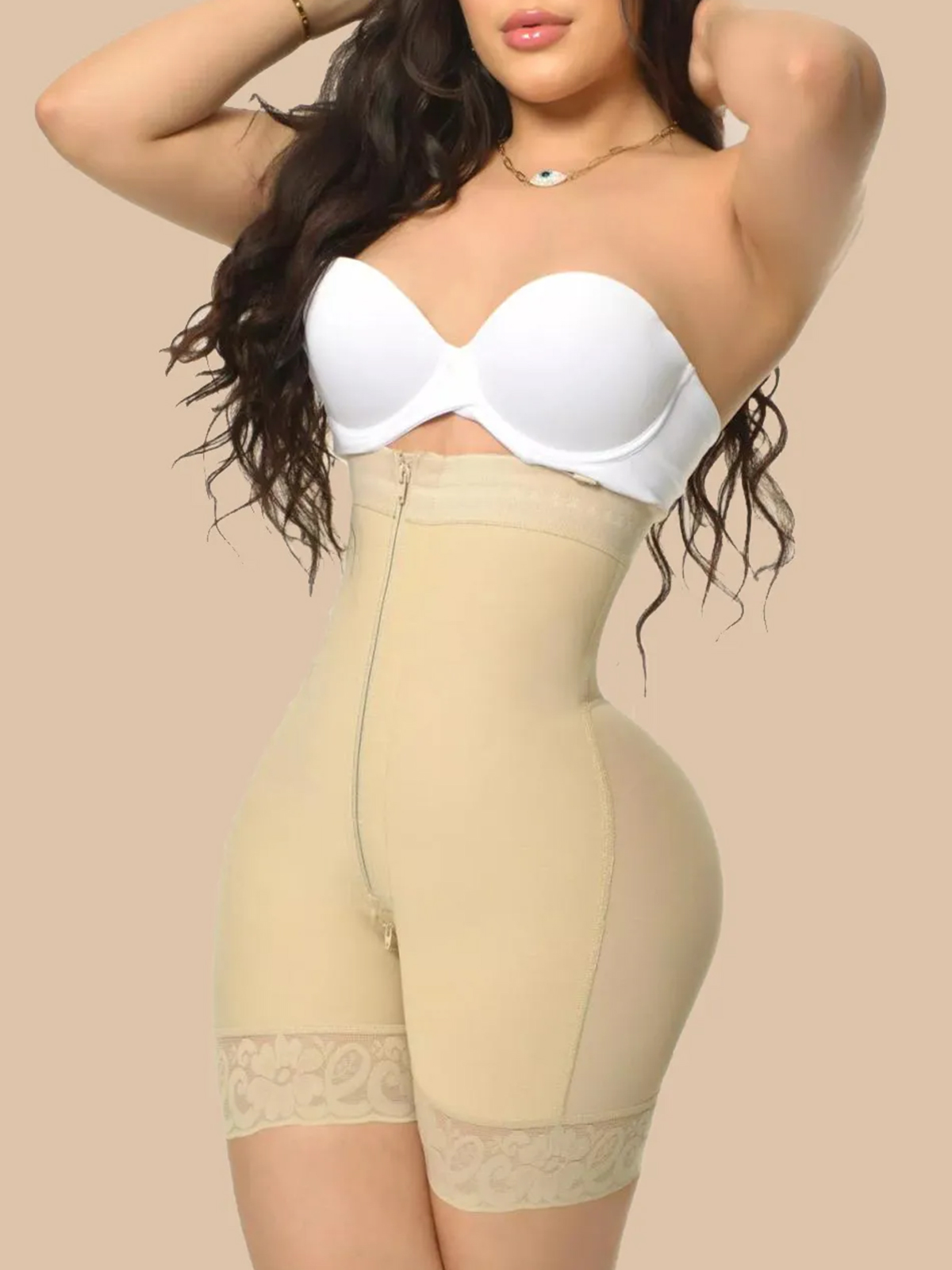 Butt Lifter Shapewear Shorts Crotch with Zipper Ref 1008
