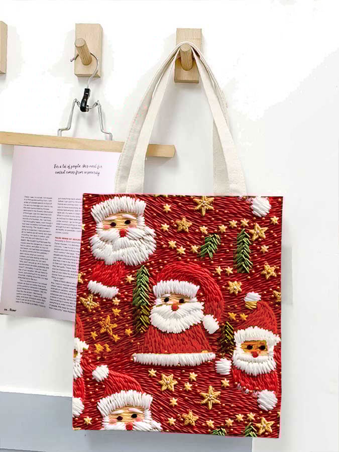 Santa Claus Printed Canvas Bag