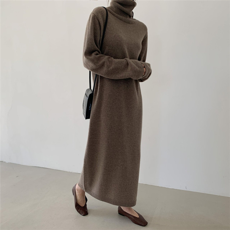 Easy-Fitting Turtleneck Sweater Dress