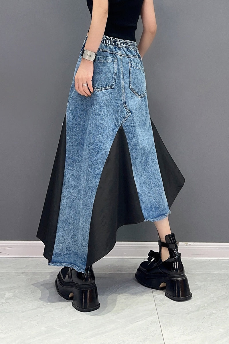 Timeless Classy Irregular Denim Skirt