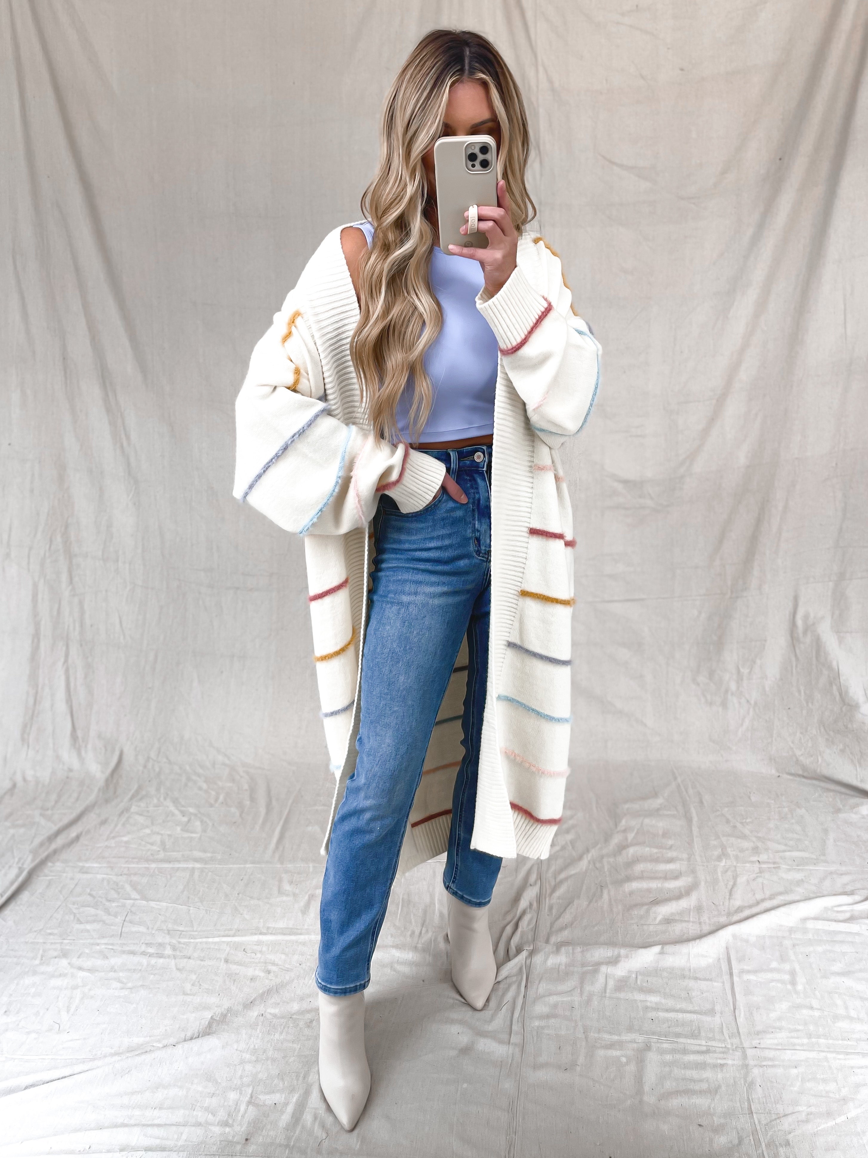 Wasted Time Cardigan in Cream