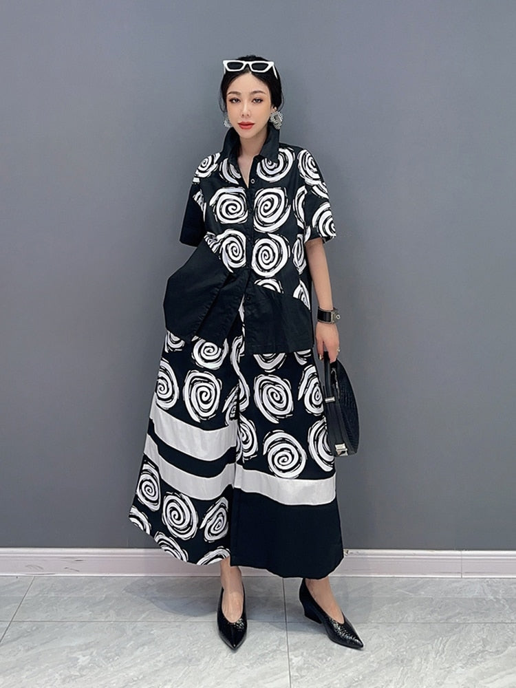 Casual Chic Blouse & Wide Leg Pants 2-Piece Set