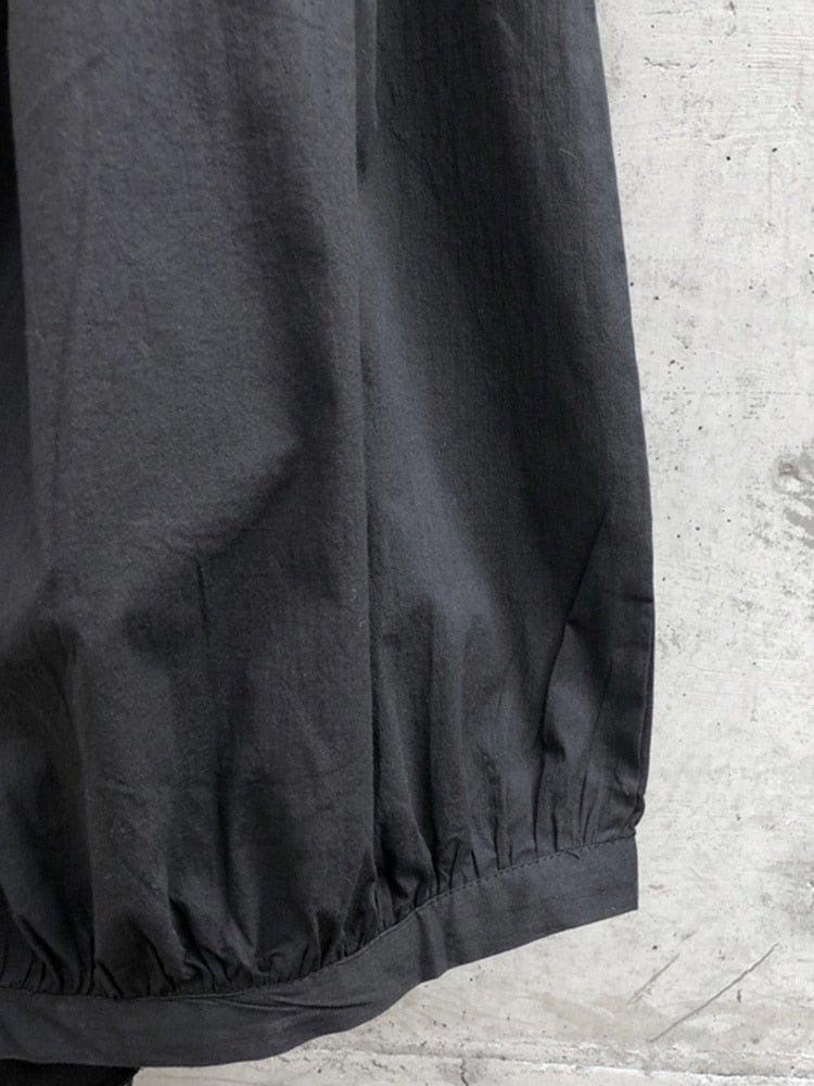 Classic Comfort Black Wide Leg Elastic Waist Pants