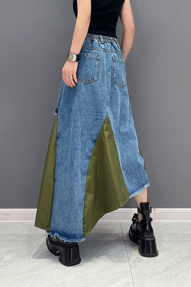 Timeless Classy Irregular Denim Skirt