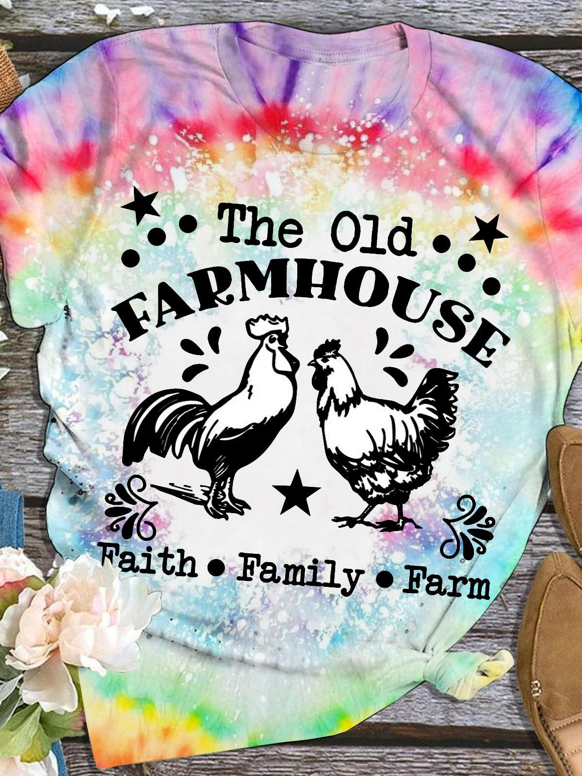 The Old Farmhouse Faith Family Farm Chicken T-Shirt