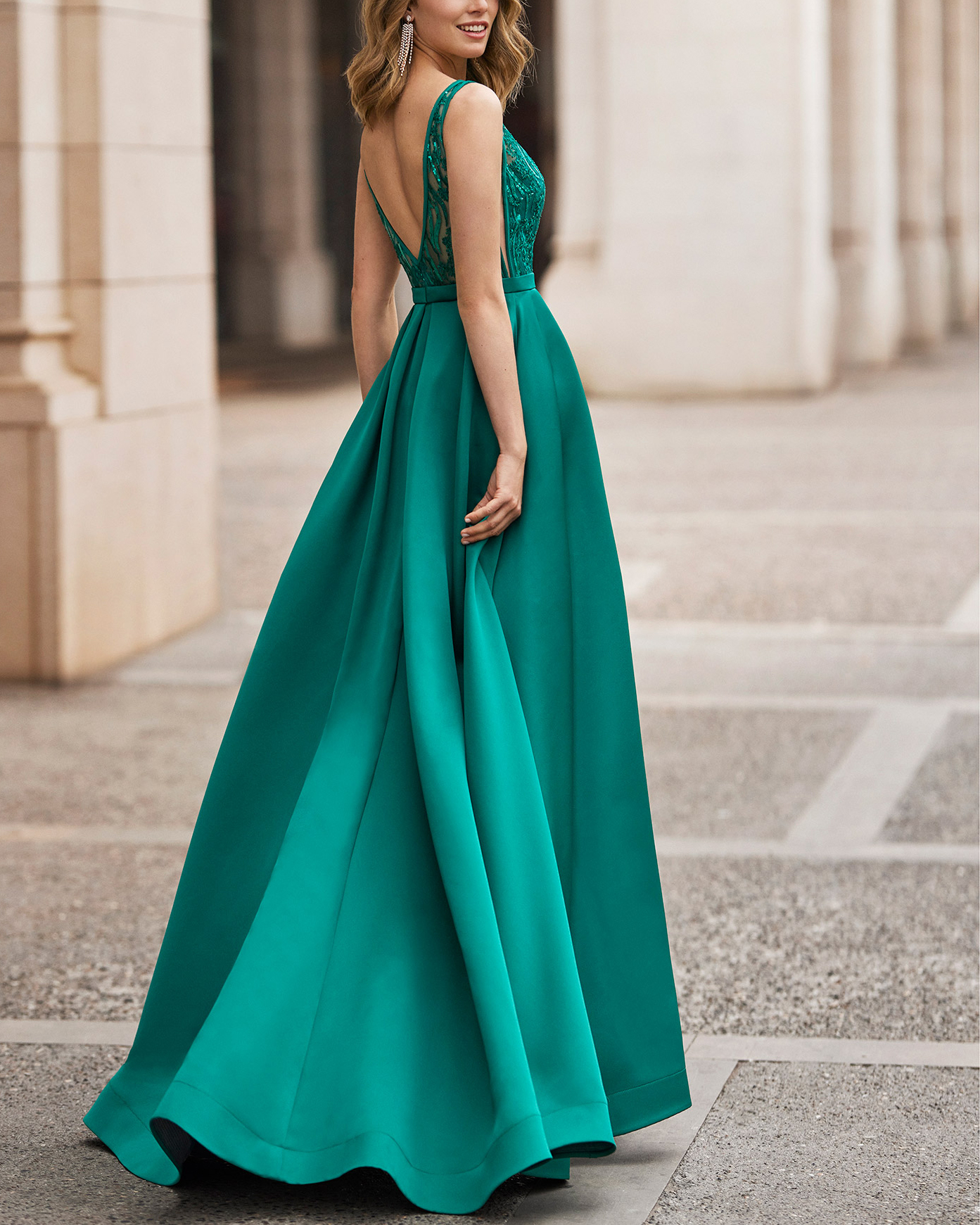 Women's Green Elegant Satin Maxi Dress